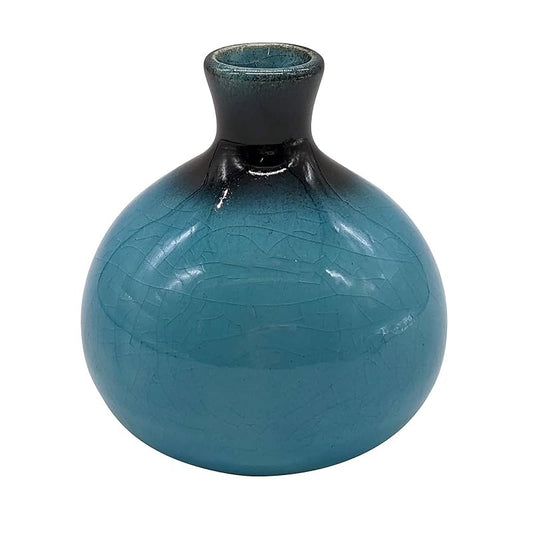 【made in japan】
Mino Yaki Higashiyama Kiln "Turquoise Blue" Mini Vase - Japanese Ceramics Flower Vase for Single Stem Ar