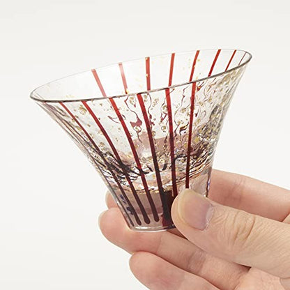 Toyo Sasaki Glass Edo Glass Yachiyo Kiln Sake Cup Hanami Sake 80ml Made in Japan Sake Glass Glass Cup Gift Present 10782