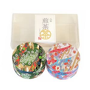 Tea Souvenir Mini Gift Yame Tea Sencha (2 Bottles) in Washi Paper Can MK-18 Yame Tea Village