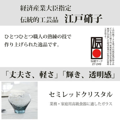 Toyo Sasaki Glass Edo Glass Yachiyo Kiln Footed Cup Iron Navy 95ml Made in Japan Sake Cup Sake Glass Glass Cup Gift Present Offering Respect for the Elderly Day Father's Day Mother's Day Birthday 10366LBS