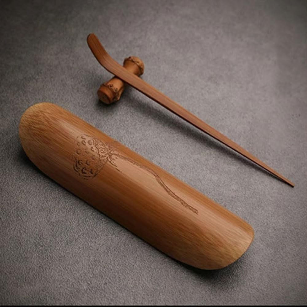 LONNEA Chashaku (Tea Scoop) Carbonized Bamboo Tea Utensil Bamboo Tea Scoop Teaspoon for Matcha Powder Scoop Natural Bamboo Tea Equipment Matcha Scoop Tea Ceremony Accessory (Chashaku - Brown - Set of 2)