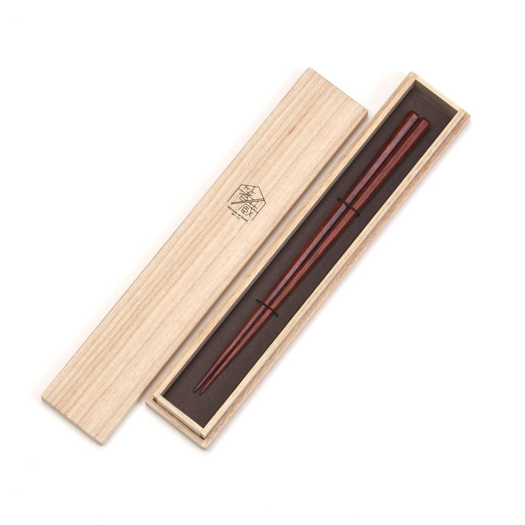 Hashikura Matsukan Premium Natural Wood Chopsticks 22cm Seven-Point Lacquered Satin Finish Brown Made in Japan G-64561