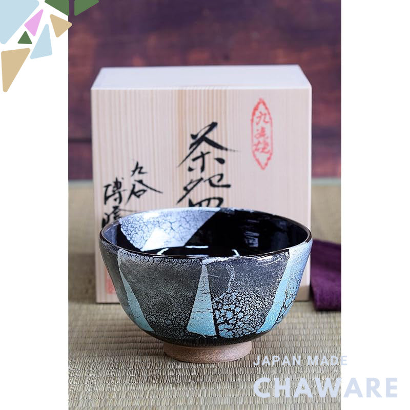 Matcha bowl, ceramic, teaware, Kutani ware, matcha tea bowl, silver glaze, brand, matcha, tea bowl, Japanese tableware, 