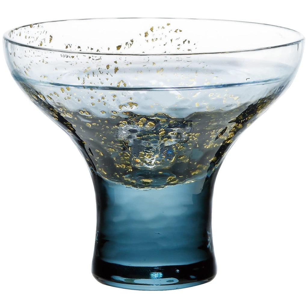 Toyo Sasaki Glass Edo Glass Yachiyo Kiln Footed Cup Iron Navy 95ml Made in Japan Sake Cup Sake Glass Glass Cup Gift Present Offering Respect for the Elderly Day Father's Day Mother's Day Birthday 10366LBS