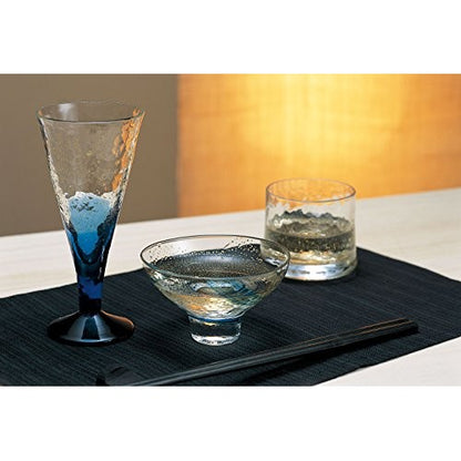 [made in Japan] Toyo Sasaki Glass Cold Sake Carafe Blue 300ml, Pouring Style, Edo Glass, Yachiyo Kiln, Made in Japan, 63700 Blue with Gold Leaf.