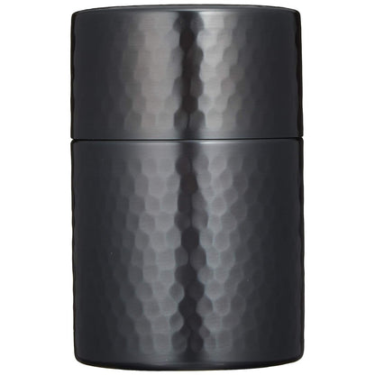 Shinko Metal Tea Caddy, Black Copper Finish, Medium (Capacity: 150g), Pure Copper Black Copper Finish, Hammered Tea Caddy BC-106