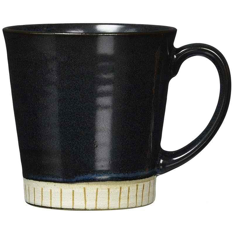 【made in japan】
Mino Ware Deep Blue Engraved Jikusa Mug - Elegant Japanese Ceramic Cup - Item 132-1618 - Perfect for Tea