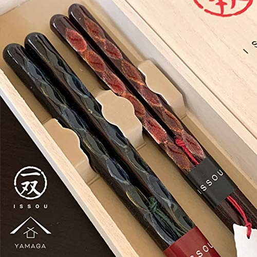 Yamaya Lacquerware Store One Pair Gift Chopsticks Set Flash Pair Bento Stylish Made in Japan Domestic Production