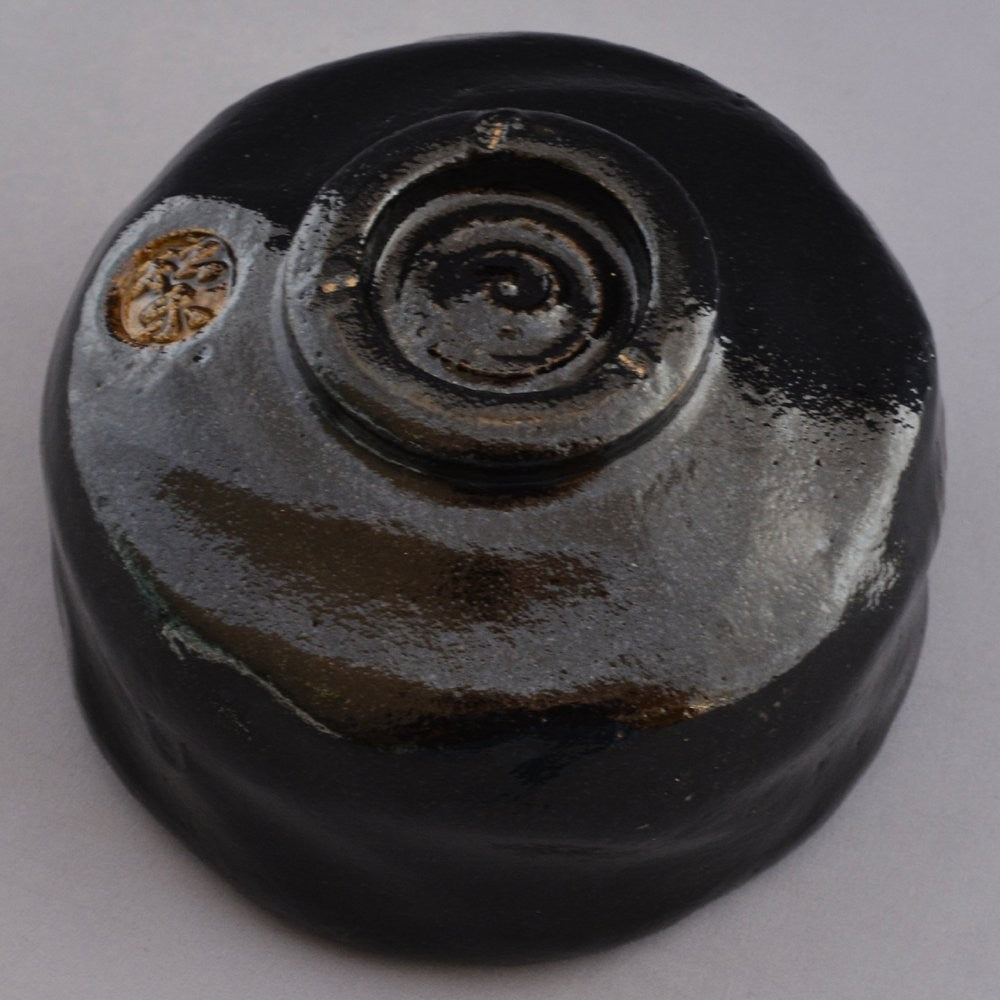 Kyoto Ware, Kiyomizu Ware, Shoraku Kiln, High Matcha Bowl, Black Raku, K4-1 Black