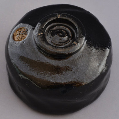 Kyoto Ware, Kiyomizu Ware, Shoraku Kiln, High Matcha Bowl, Black Raku, K4-1 Black