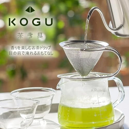 KOGU Tea Dripper [Made in Japan] Dishwasher Safe, for Dripping Tea/Coffee, Enjoy the Aroma, Can Be Placed on a Cup, Durable Mesh Tea Strainer with Handle, Stainless Steel, Tsubame Sanjo