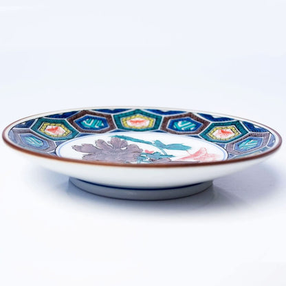Plate Stylish Kutani Ware Masterpiece Bean Plate Antique Kutani Color Painting Kikkō Peony Butterfly Pattern Small Plate Serving Plate Brand Japanese Tableware
