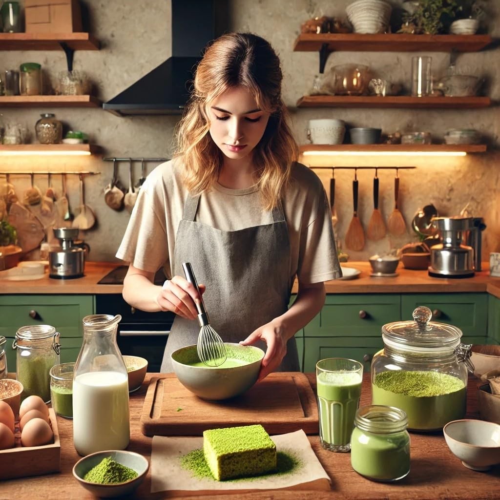 Kakegawa Matcha Starter Set: 100% Single Origin Matcha with Measuring Spoon and Shaker for Lattes and Desserts - 60g