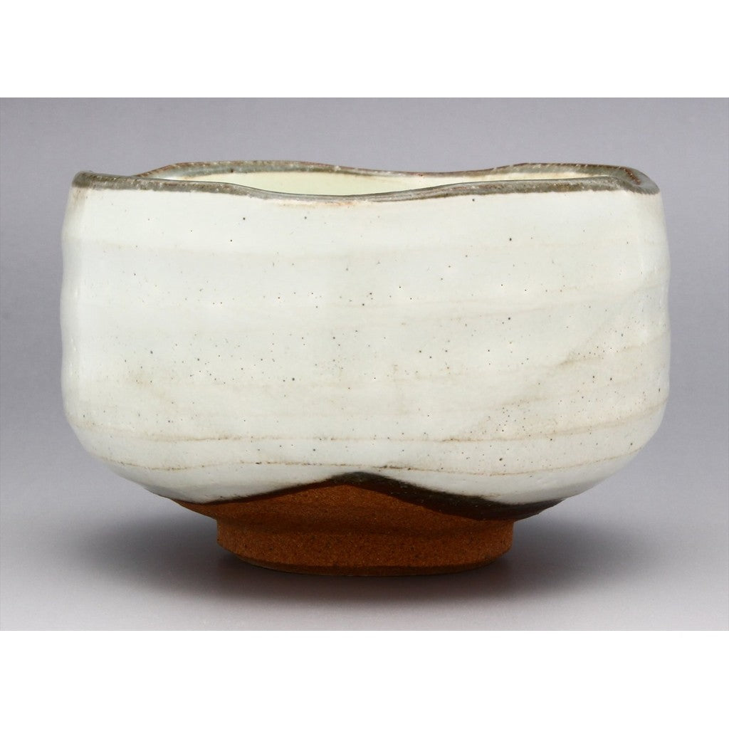 Mino Ware Small Matcha Bowl, Kihaku (Red) with White Slip, Made in Japan, 504-10