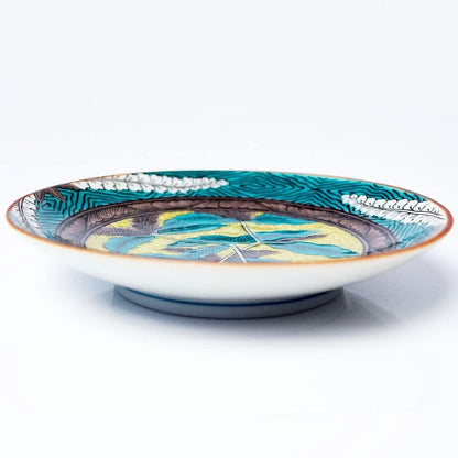 Plate Stylish Kutani Ware Masterpiece Small Plate Old Kutani Seito Wisteria Pattern Floral Design Small Dish Serving Plate Brand Japanese Tableware