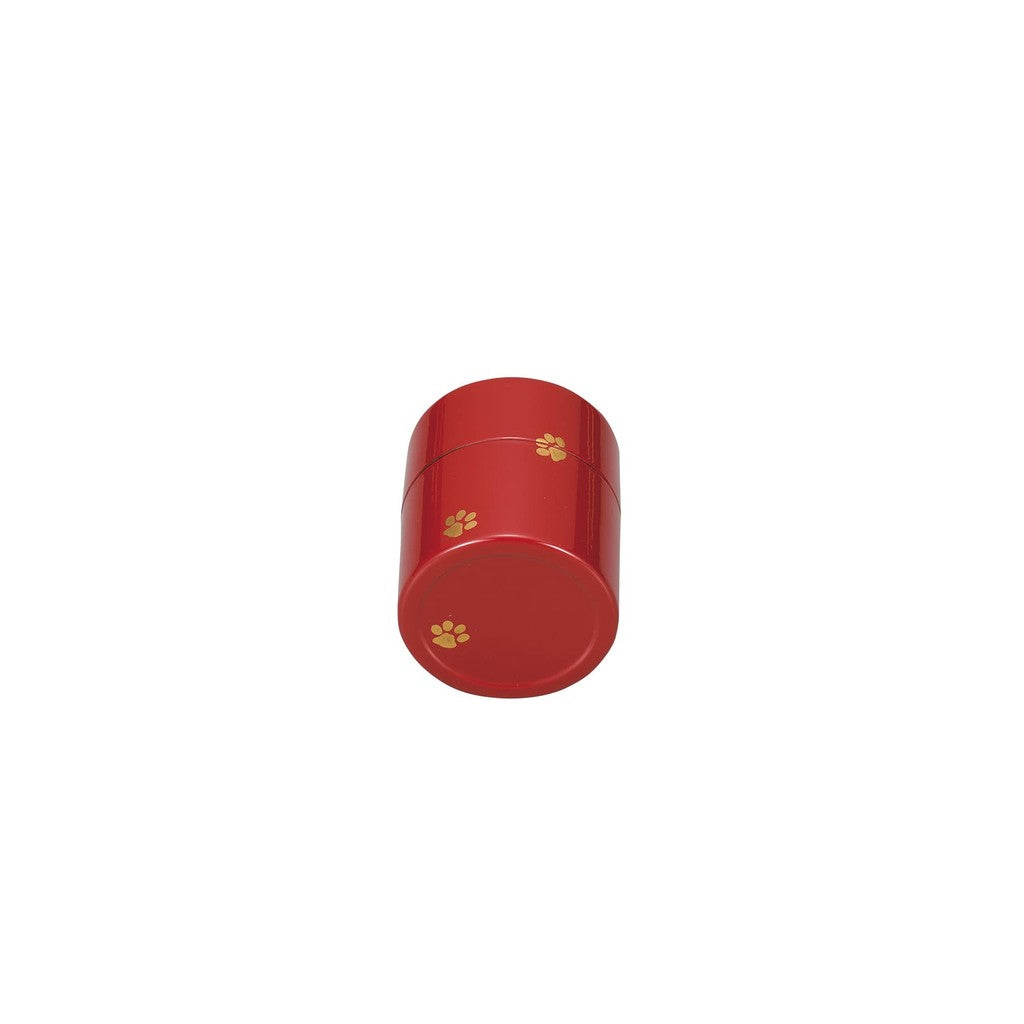 Nakatani Brothers Trading Company "Yamanaka Lacquerware" Durable Mini Tea Caddy (with red inner lid) Temari Cat 36-4110