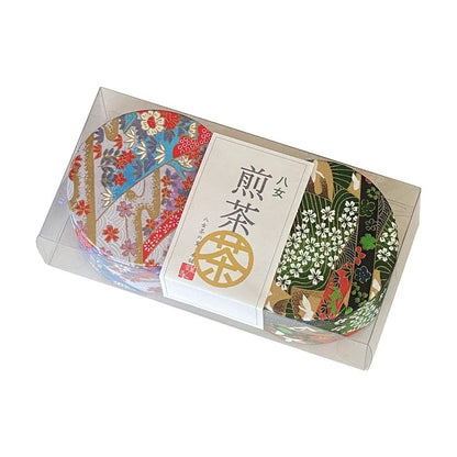 Tea Souvenir Mini Gift Yame Tea Sencha (2 Bottles) in Washi Paper Can MK-18 Yame Tea Village