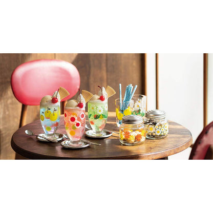ADERIA Retro Glass Tumbler [With Base / 335ml / Assorted Set of 5 Designs] Comes in a Special Craft Box, Made in Japan