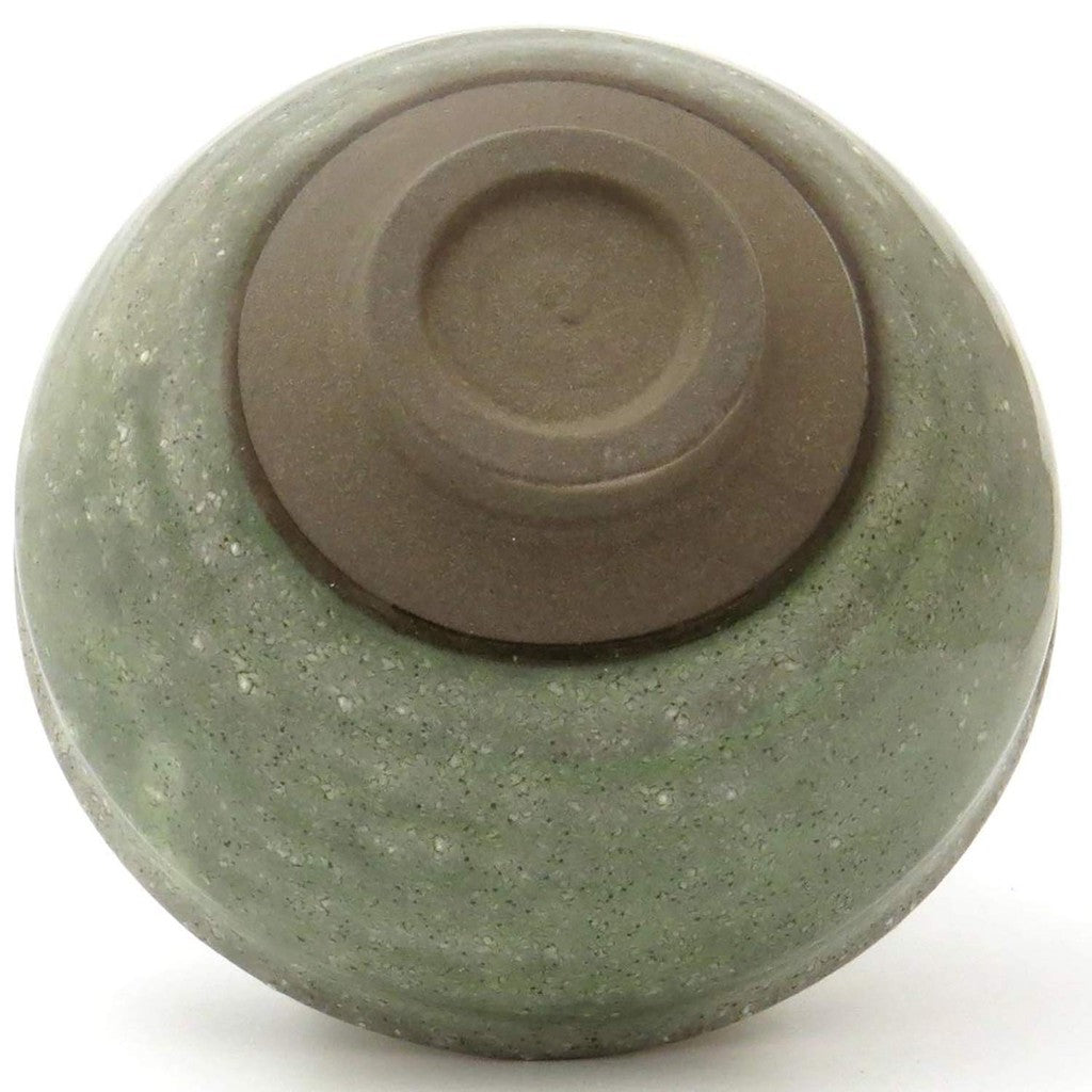 Mino ware matcha bowl, Kyoto style, green glaze, made in Japan, 505-43.