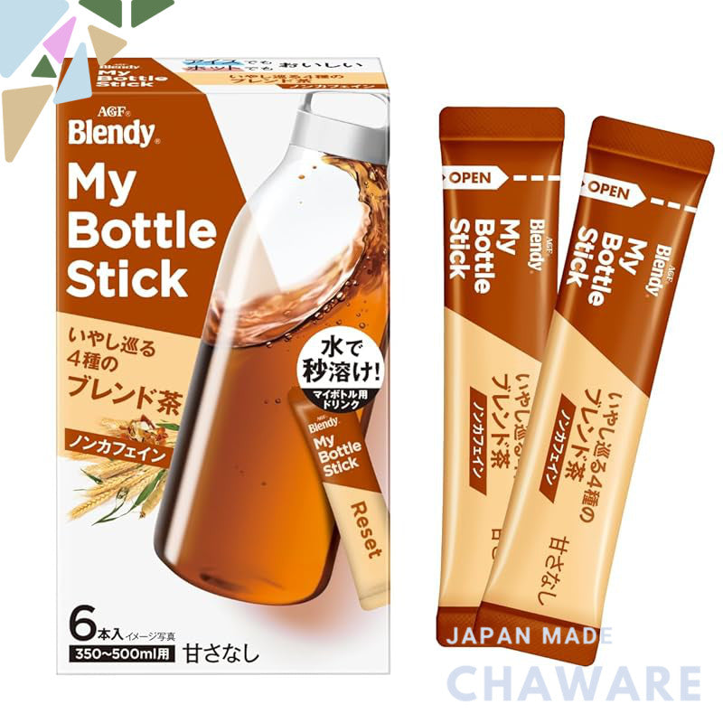 AGF Blendy My Bottle Stick Healing Blend Tea - 4 Types, 6 Sticks x 3 Boxes [Tea] [Caffeine-Free] [No Caffeine] [For Wate