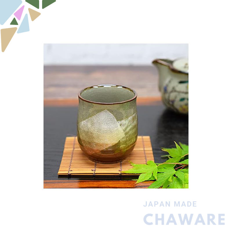 Waza no Kura Kutani Ware Teacup with Silver Glaze - Orange Ceramic Brand - Japanese Tableware - Yunomi (Teacup) - Perfec