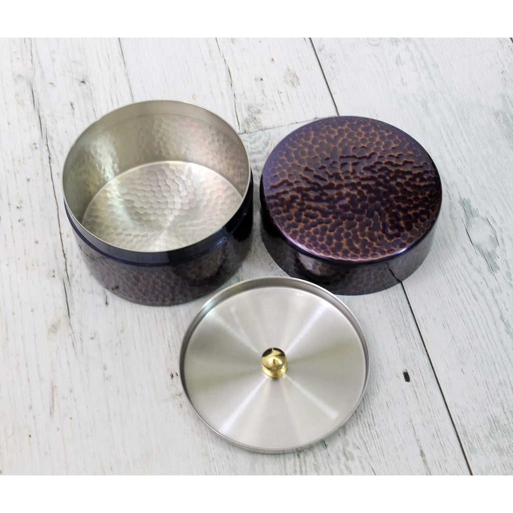 Shinkodo Made in Japan Pure Copper Tea Canister (Large/Medium) with Hammered Finish and Gift Wrapping Available