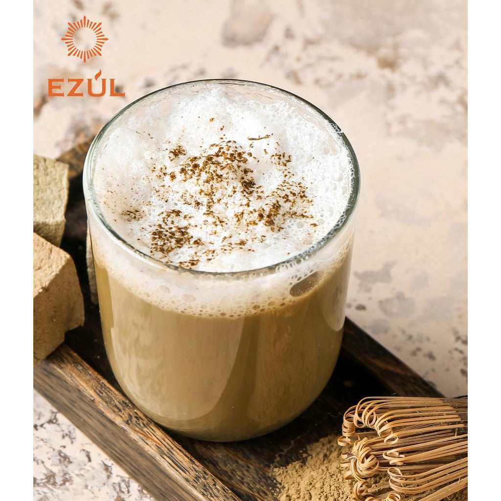 EZUL Hojicha Latte 120g [Just Add Water! Tea Powder] Made with Japanese Hojicha and 100% Okinawan Black Sugar. No artificial flavors, sweeteners, or preservatives.