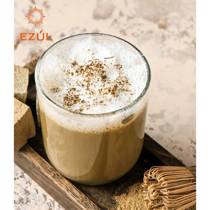 EZUL Hojicha Latte 120g [Just Add Water! Tea Powder] Made with Japanese Hojicha and 100% Okinawan Black Sugar. No artificial flavors, sweeteners, or preservatives.