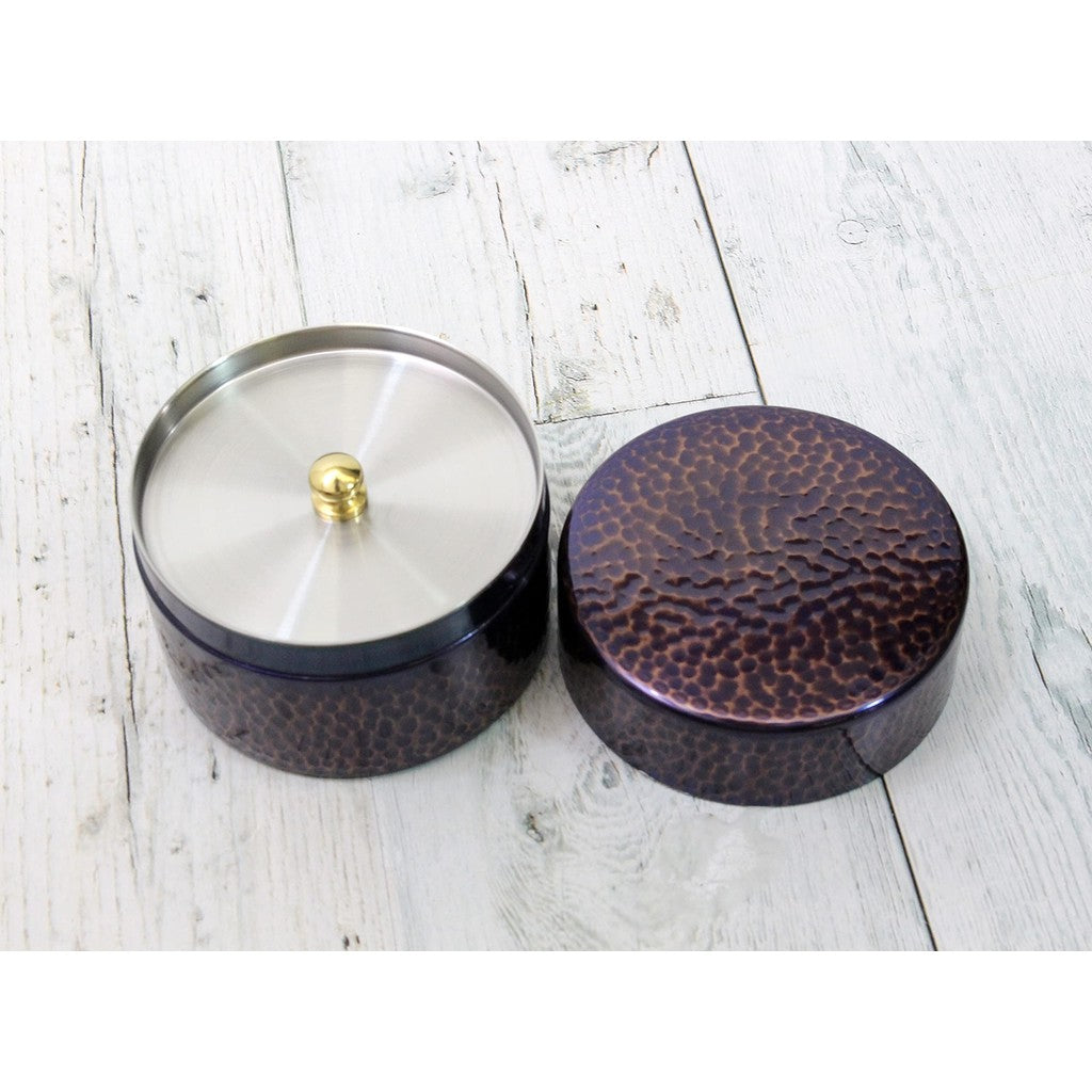 Shinkodo Made in Japan Pure Copper Tea Canister (Large/Medium) with Hammered Finish and Gift Wrapping Available