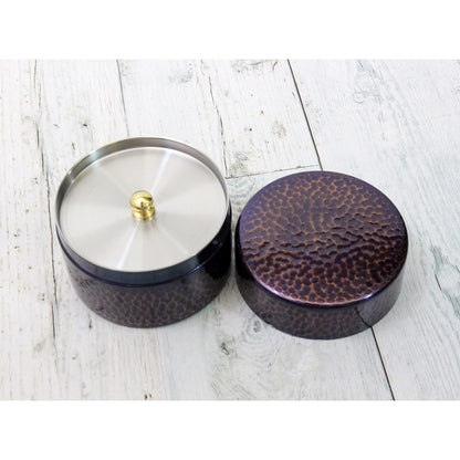 Shinkodo Made in Japan Pure Copper Tea Canister (Large/Medium) with Hammered Finish and Gift Wrapping Available