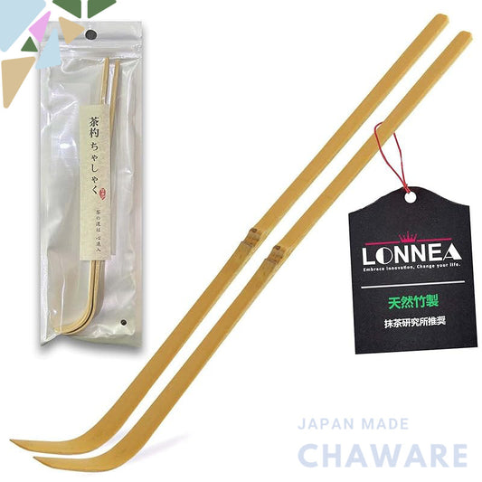 LONNEA Bamboo Tea Scoop, Bamboo Tea Utensil, Bamboo Chashaku, Teaspoon for Matcha, Powder Scoop, Made from Natural Bambo