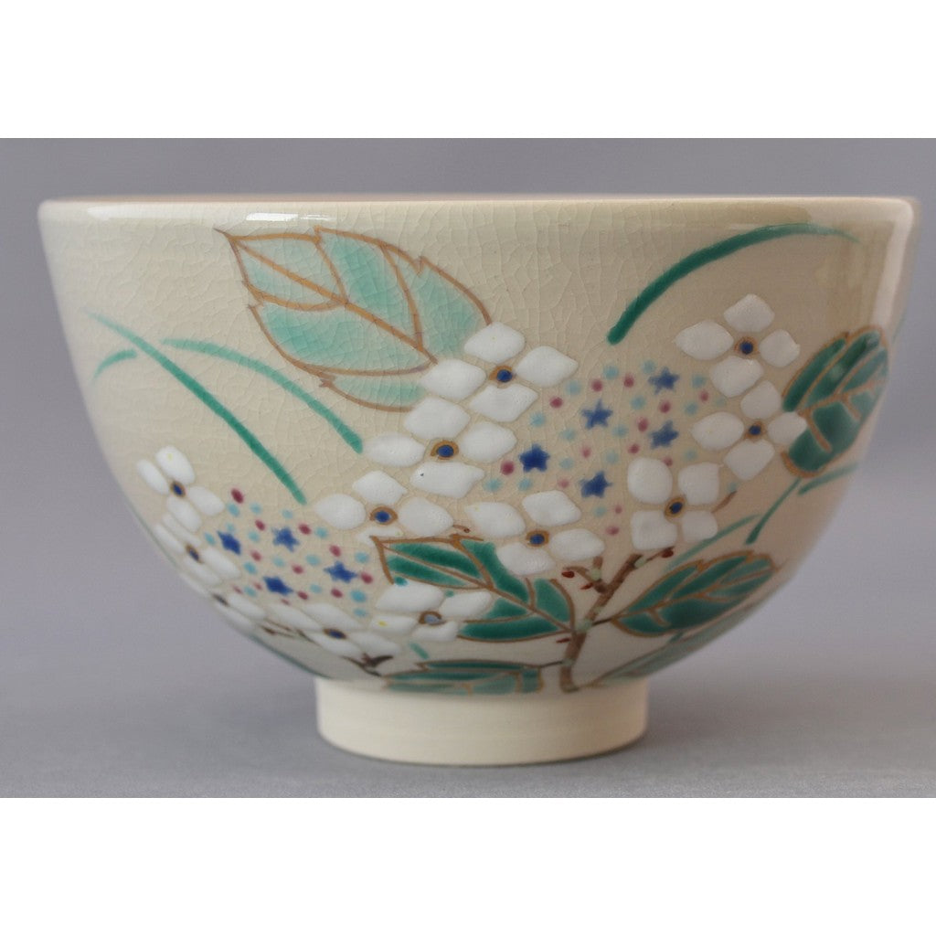 Kyoto Ware Seihō, Matcha Bowl Hydrangea K2-6