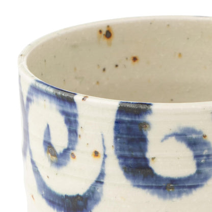 Marui Ceramics Shigaraki Ware Gourd-shaped Matcha Tea Bowl Approximately 11 cm in diameter Cobalt Blue MR-3-4118