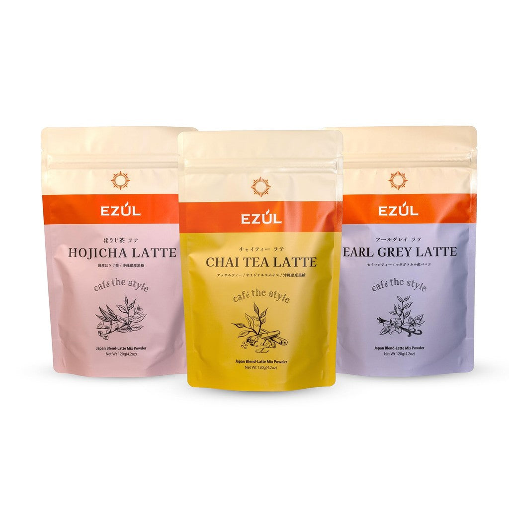 EZUL Hojicha Latte 120g [Just Add Water! Tea Powder] Made with Japanese Hojicha and 100% Okinawan Black Sugar. No artificial flavors, sweeteners, or preservatives.