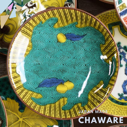 Plate Stylish Kutani Ware Masterpiece Small Plate Antique Kutani Blue Hand Awanami Pattern Ceramic Small Dish Serving Pl