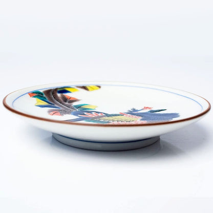 Plate Stylish Kutani Ware Masterpiece Small Plate with Old Kutani Colorful Phoenix Design Ceramic Side Plate Brand Japanese Tableware