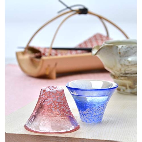 [Made in Japan] Lucky Cup Mount Fuji Sake Cup and Tokkuri Set in Gift Box (Cup Capacity: 35ml, Tokkuri Capacity: 175ml) G637-M75