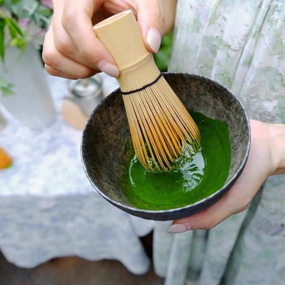 DFsucces Tea Ceremony Tools 3-Piece Set: 100-Bamboo Whisk Holder, Chasen (Tea Whisk), Chashaku (Tea Scoop), Bamboo Matcha Whisk - Traditional Tea Ceremony Craft
