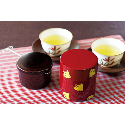 Tatsumiya Tea Strainer with Receiver (Diameter: 9cm) Cherry Wood Grain 366587 Made in Japan
