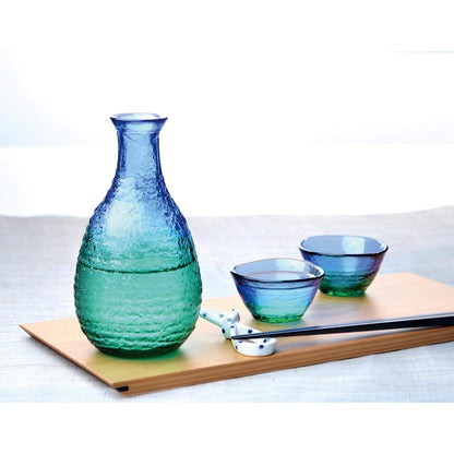 Toyo Sasaki Glass Sake Glass Collection - Sake Set for Chilled Sake, Made in Japan. Includes Sake Cups, Sake Glasses, and Carafe. Perfect for Gifts and Presents for Respect for the Aged Day, Father's Day, Mother's Day, and Birthdays. G604-M77.