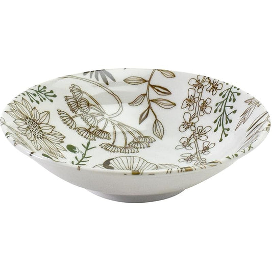 aito Flower Pattern Lightweight Plate 16cm Mino-yaki Dishwasher/Microwave Safe White Sepia Brown