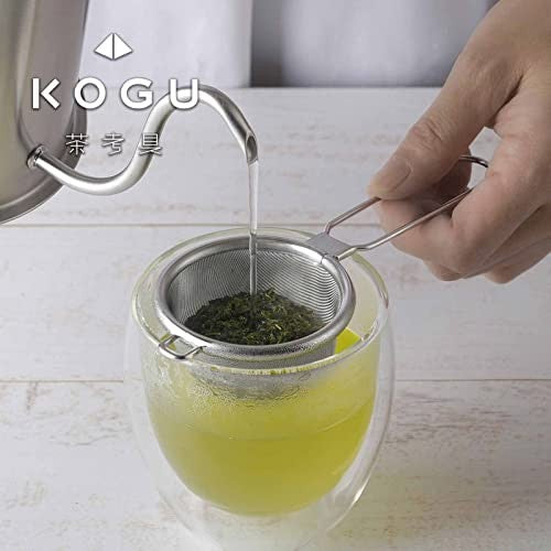 KOGU Tea Tool Tea Strainer Small, Does Not Let Tea Leaves Through, Made in Japan, Stainless Steel Tea Strainer, Fine Mesh, For Black Tea, Mug, Tea Cup, Tsubame Sanjo, 43962, Gift for Birthdays, Anniversaries, Mother's Day, Presented by Shimomura Kihan.