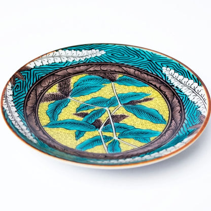 Plate Stylish Kutani Ware Masterpiece Small Plate Old Kutani Seito Wisteria Pattern Floral Design Small Dish Serving Plate Brand Japanese Tableware