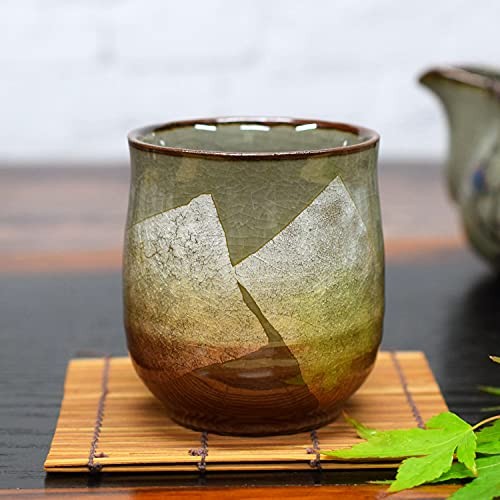 Waza no Kura Kutani Ware Teacup with Silver Glaze - Orange Ceramic Brand - Japanese Tableware - Yunomi (Teacup) - Perfect for Kanreki Celebration Gift.