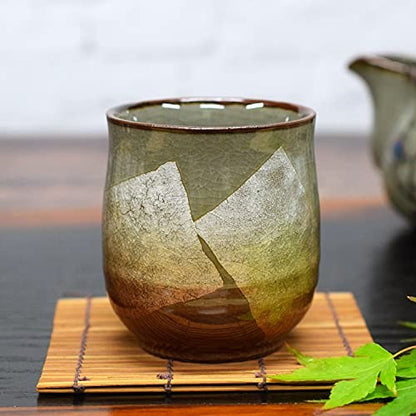 Waza no Kura Kutani Ware Teacup with Silver Glaze - Orange Ceramic Brand - Japanese Tableware - Yunomi (Teacup) - Perfect for Kanreki Celebration Gift.