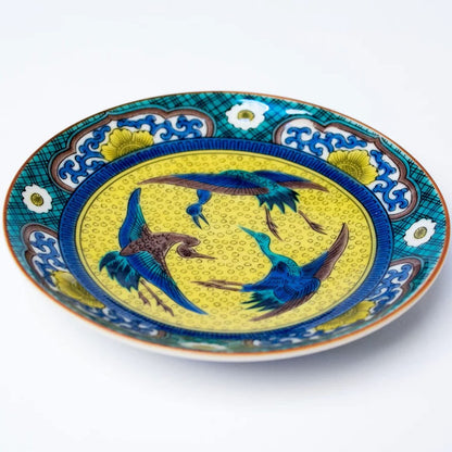 Plate Stylish Kutani Ware Masterpiece Soy Dish Yoshidaya Crane Ceramics Small Plate Serving Dish Brand Japanese Tableware