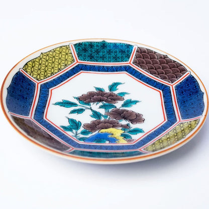 Plate Stylish Kutani Ware Masterpiece Small Plate Antique Kutani Colored Floral Design Side Dish Brand Japanese Tableware