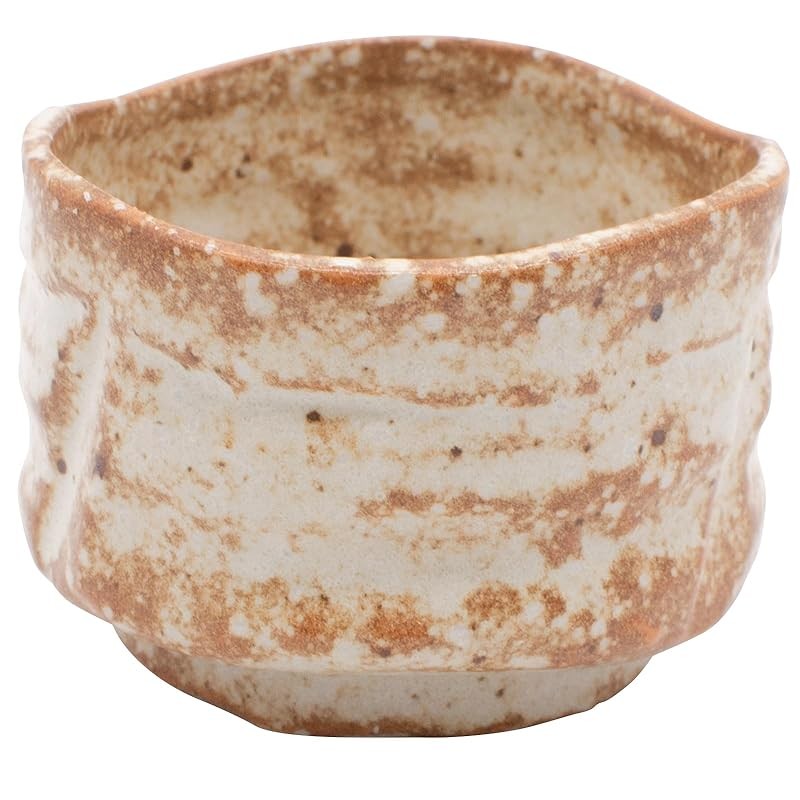 Mino Ware Rust-Shino Handcrafted Sipping Cup, 6cm Diameter x 4.5cm Height, 70ml Capacity, Ivory Color, Microwave and Dishwasher Safe, Made in Japan, Perfect for Sake and Beverages, Model 461-0008.