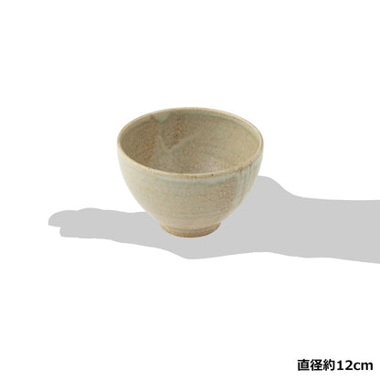 Marui Seito Shigaraki Ware Hachimon Matcha Tea Bowl Approx. 12cm Diameter, White Glaze Cream MR-3-4117