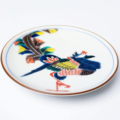 Plate Stylish Kutani Ware Masterpiece Small Plate with Old Kutani Colorful Phoenix Design Ceramic Side Plate Brand Japanese Tableware